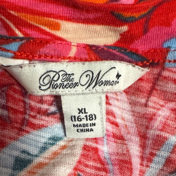 The Pioneer Woman Floral V-Neck Dress with Puff Sleeves Size XL - Picture 7 of 9